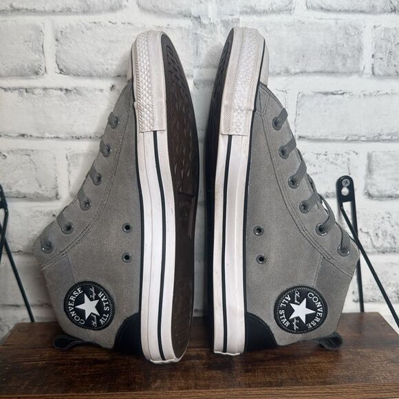 Converse Men's Chuck Taylor Street Mid Varsity Jacket Leather Sneakers 9, 11 - Picture 6 of 11